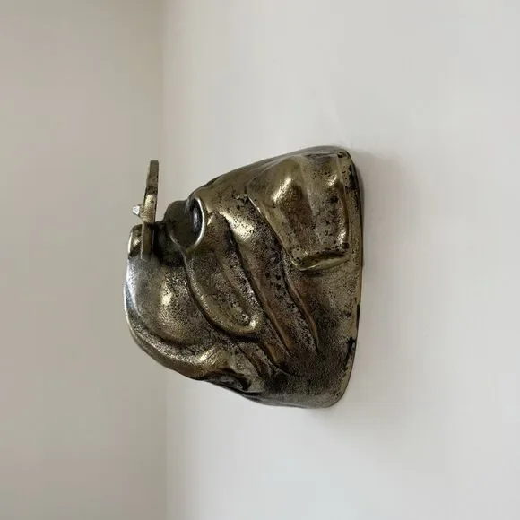 Metal Gold Dog With Glasses Wall Accent Home Decor Wall Sculpture - Picture 3 of 5